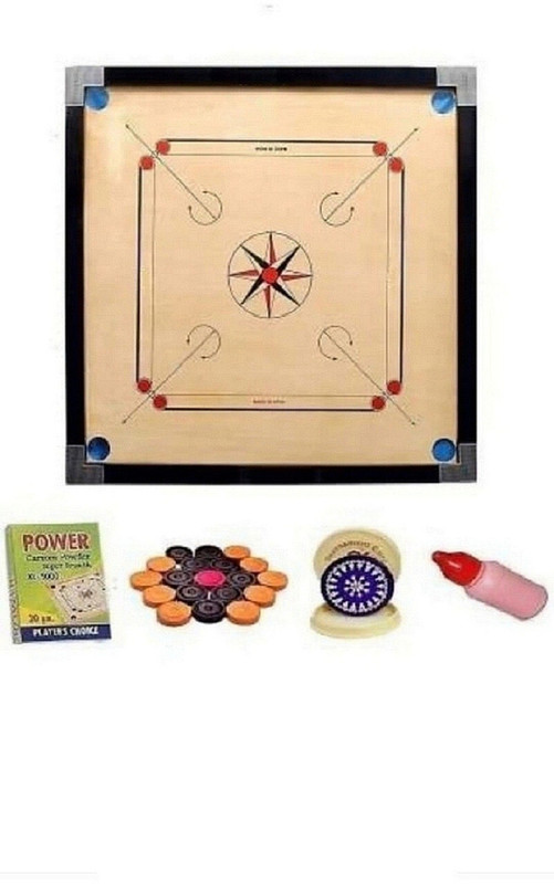 SSPORTSHUB Premium 26-Inch Wooden Carrom Board with Coins, Striker & Powder for Family Fun 66 cm Carrom Board(Beige)