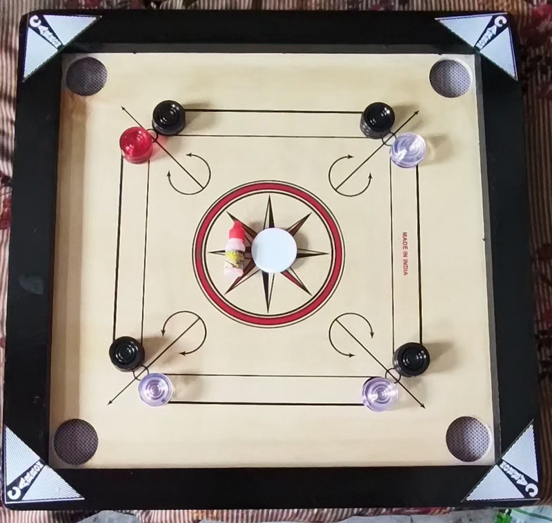 SHAAD TOP 20X20 INCH CARROM BOARD WITH CRISTAL COINS AND DISCO PDER 40 cm Carrom Board(Multicolor)