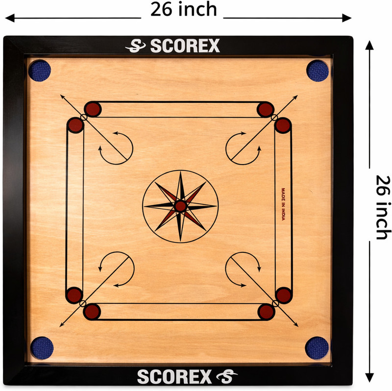 SCOREX CARROM BOARD 26 INCH MEDIUM SIZE 4 cm Carrom Board(Brown)
