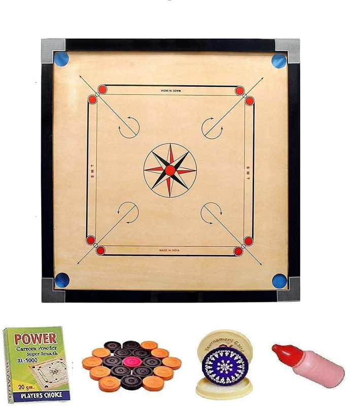 woodshy Wooden 20 inch 20 cm Carrom Board(Beige)