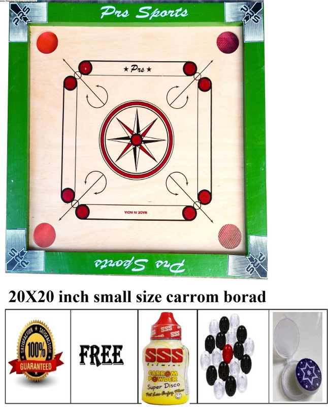 woodshy Wooden Small 20x20inch 4 cm Carrom Board(Beige)