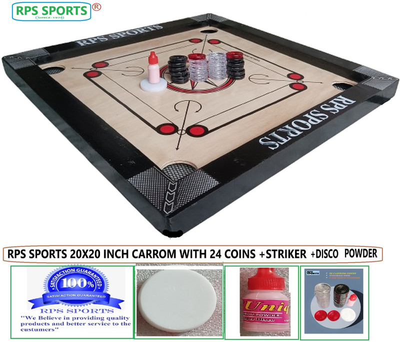 RPS sports Carrom board 20 inch with coins, Striker, Powder 4 cm Carrom Board(Beige)