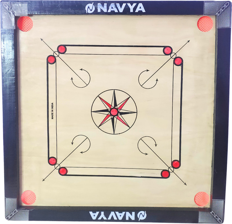 Navya Carrom Board -Medium Size, Hard Ply With Coins 5 cm Carrom Board(Multicolor)