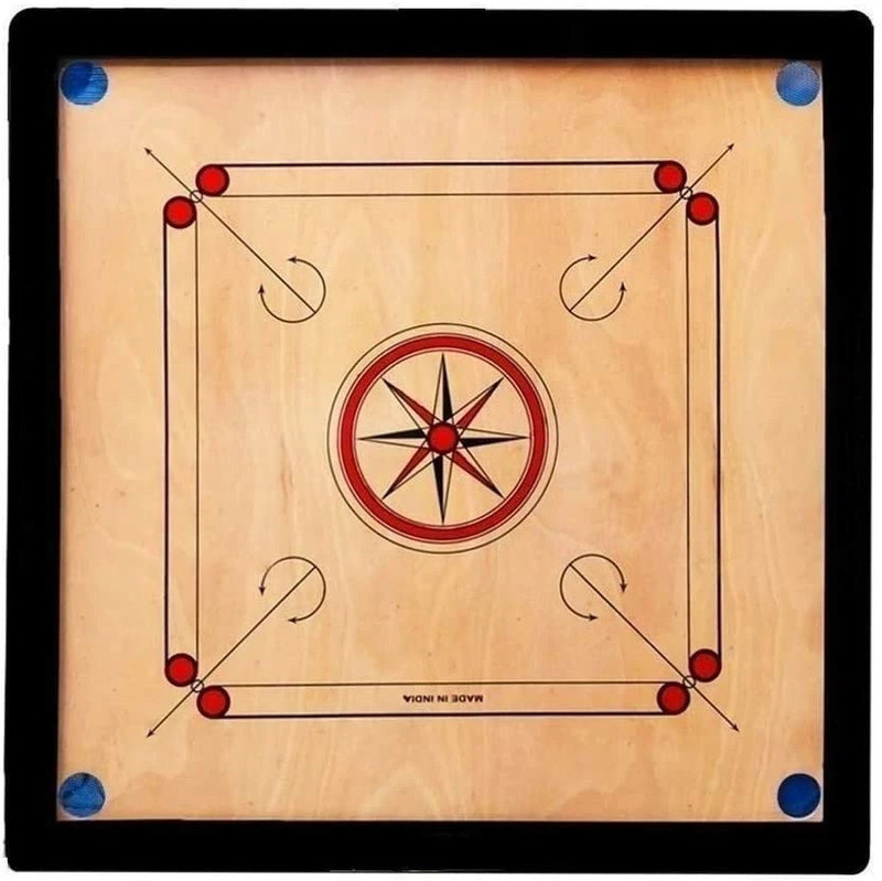 HouseOfCommon 20 inch with 1.5"×1.25" Frame 4 mm Ply 50.8 cm Carrom Board(Beige)