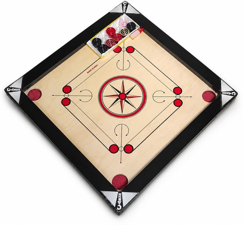 STRIX Classic Strike 26 Wooden Carrom Board Set 4 cm Carrom Board(Black)