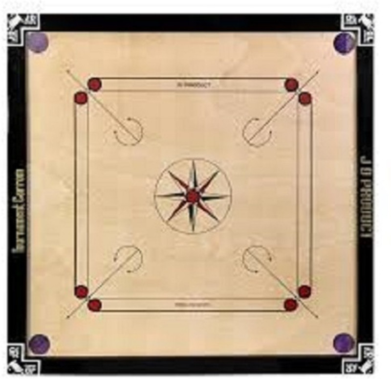 Sargi 20 inch small size with two set coins and striker (black) Carrom Board 56 cm Carrom Board(Black)
