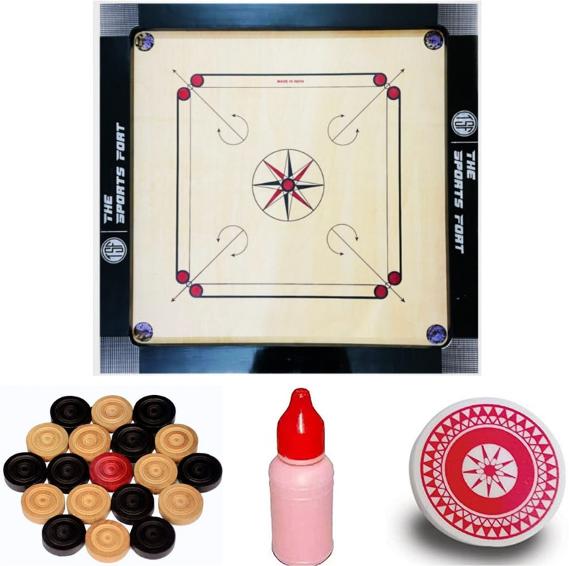 THESPORTSFORT TSF CARROM BOARD (20 X 20)INCH WITH COIN, STRIKER & POWDER 20 cm Carrom Board(Brown)