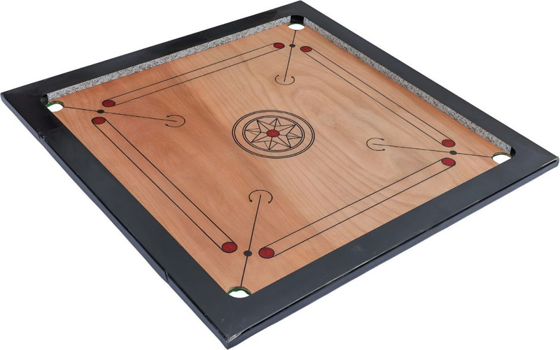 WOODBRO Matte Finish 40×40" Full Size Frame 3×1.5inch Black Finish 9mm Ply High Quality 101.6 cm Carrom Board(Black, Brown)