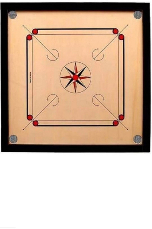 Adrio wo@den Medium Size Carrom Board( 26 Inch) with Coins, Striker and Powder 66.04 cm Carrom Board(Beige)