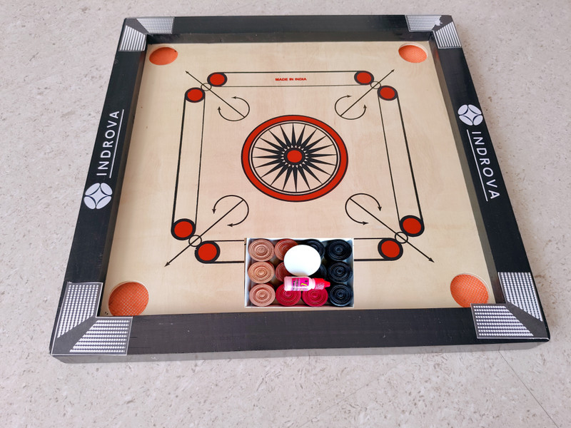 INDROVA CARROM BOARD 20 INCH WITH WOOD COINS BEST CARROM BOARD 50 cm Carrom Board(Beige)