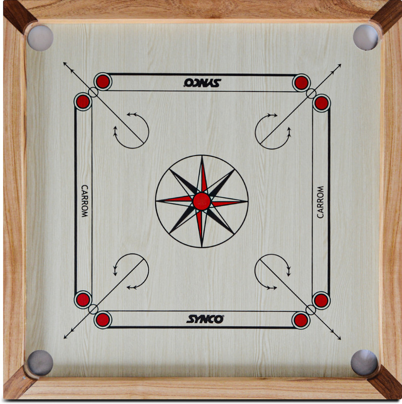 SYNCO Mango Carrom Board-Size 32 Inch,Pro Trainer Carrom Board|Full Size Carrom| 3.47 cm Carrom Board(Beige)