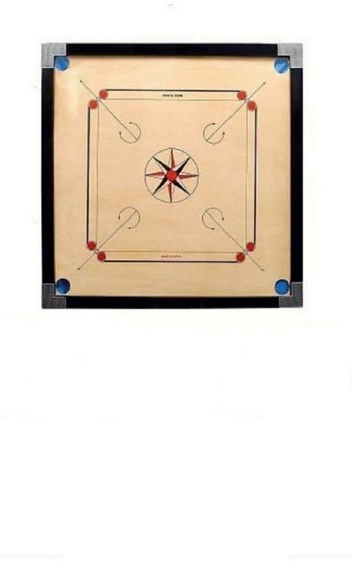 Sunlight EXTRA SMOOTH 32' Inch Carrom Board With 24 Coin 1Striker,1Powder 1.5 Inch 82 cm Carrom Board(Multicolor)