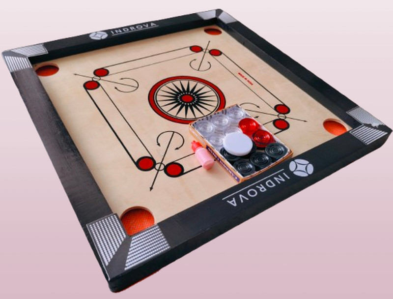 INDROVA CARROM BAORD WITH COINS FOR KIDS, GIFT FOR KIDS, GLOSSY CARROM BOARD 50 cm Carrom Board(Beige)