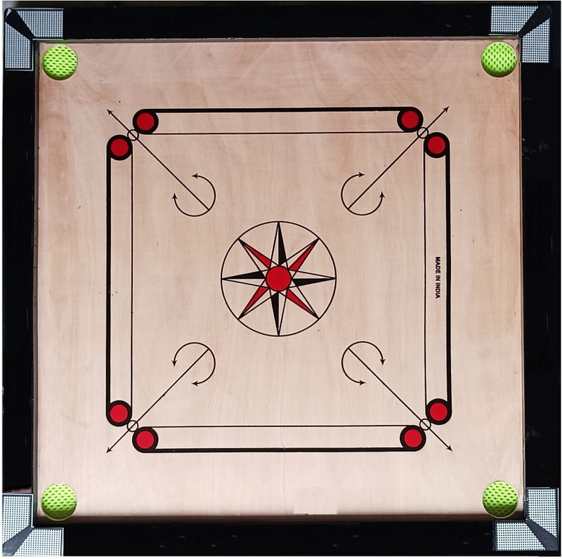 Kumud Carrom Board 26 inch, Medium Size Carrom Board with 24 Translating Goti, Striker 65 cm Carrom Board(Beige)