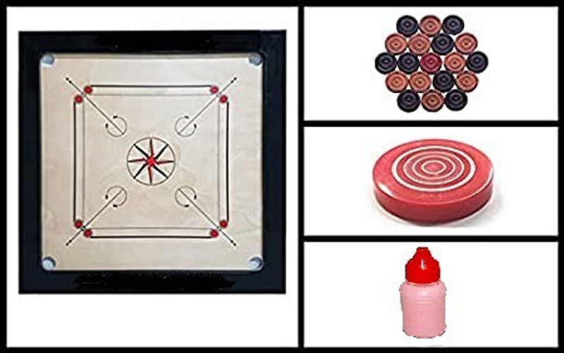 HHS SPORTS 36" Large wooden 4mm Ply Carrom Board wit coins, Powder & 1 Striker 91 cm Carrom Board(Multicolor)