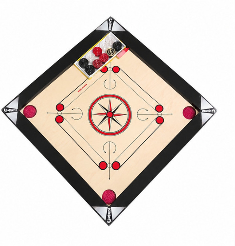 STRIX 33 Inch Wooden Carrom Board | Premium Indoor Family Game Board 7 cm Carrom Board(Black)