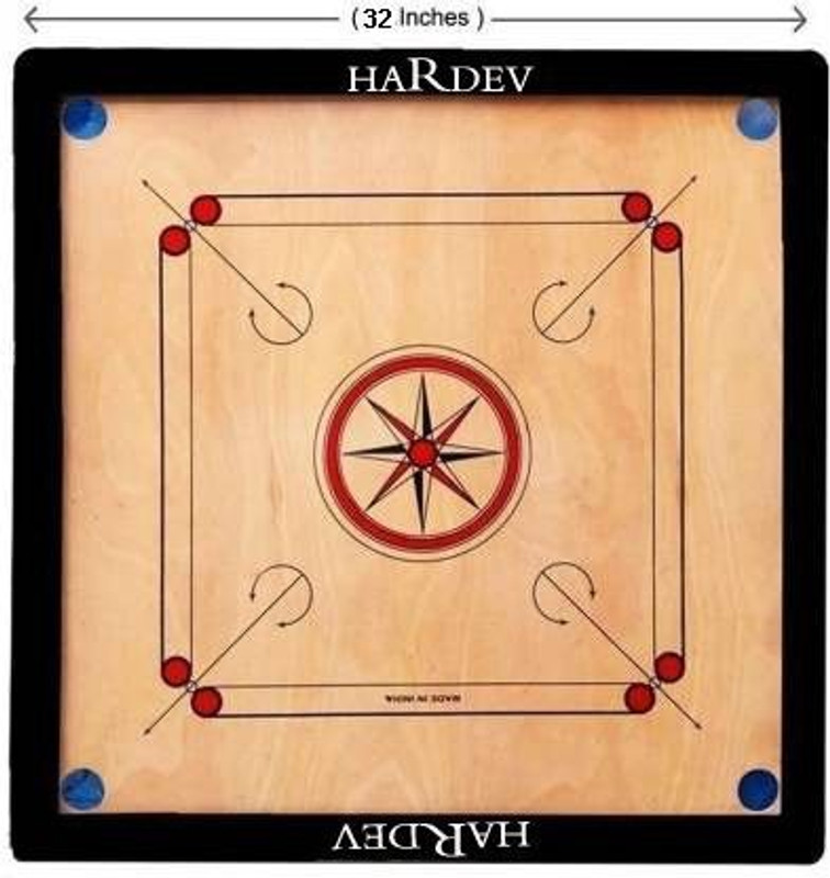 Fitdex Best of All Full Size Tournament Carrom Board With Wooden Coins,Striker& powder 3.88 cm Carrom Board(Black, Beige)