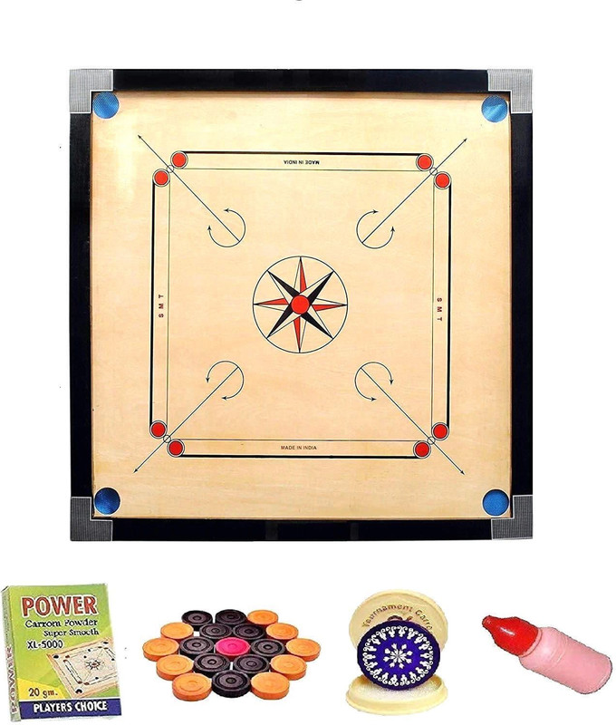 CF SPORTS Premium Matte Finish Large Carrom Board (32x32)inch Com_Carrom-CD-1294 80 cm Carrom Board(Multicolor)