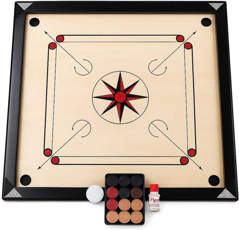 SHAAD TOP POPULAR WAR GAME 32 INCH CARROM WITH 24 COINS AND POWDER 80 cm Carrom Board(Multicolor)
