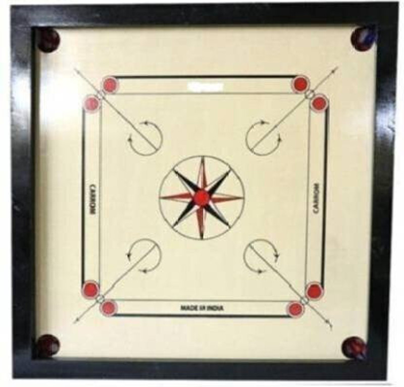 wWAR 32*32 Full Size Glossy Polish Carrom Board 81.28 cm Carrom Board(Beige)