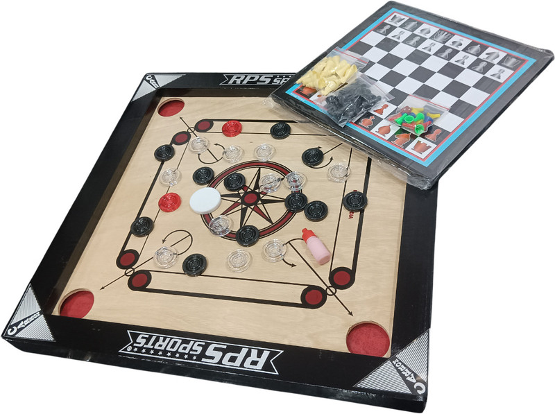 RPS sports CARROM BOARD 20 INCH WITH 24 PCS CARROM COIN, CARROM GOTI FOR KIDS 4 cm Carrom Board(Beige)