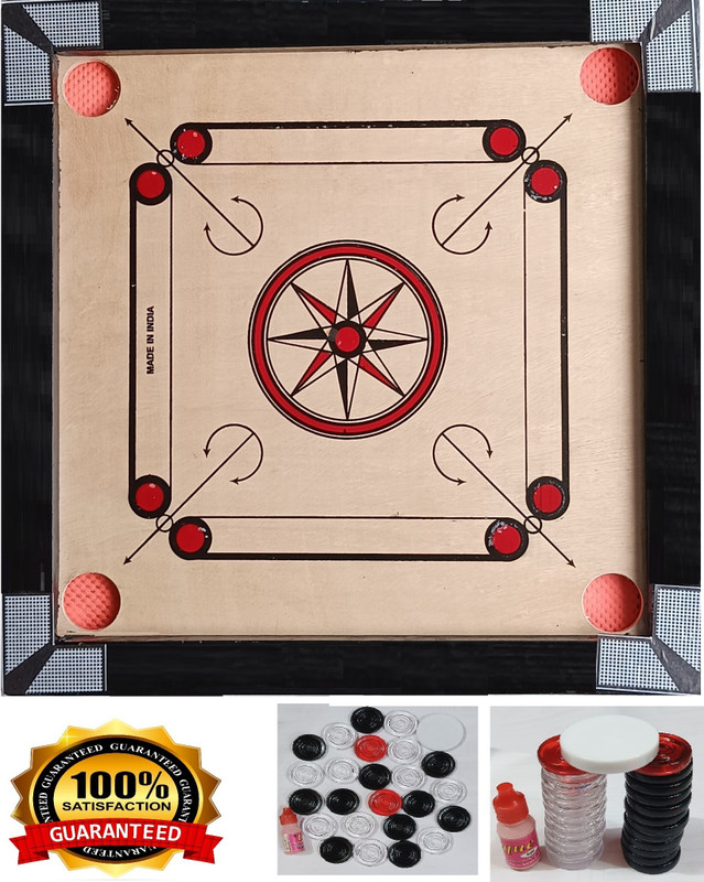 Kumud Crrom board 20 inch with supper quality 24 carrom pawan, striker and powder 50.7 cm Carrom Board(Multicolor)