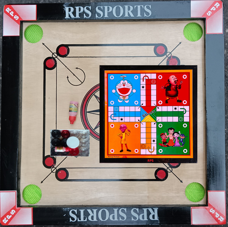 RPS sports Carrom Board for kids,20inch carrom board with ludo,durable kikar wood 50 cm Carrom Board(Beige)