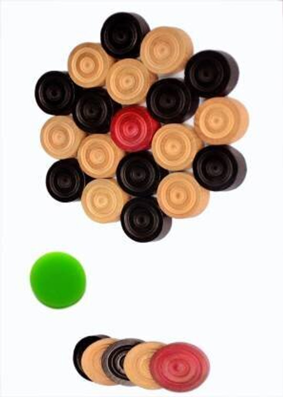 SSSG wooden Carrom Coins with acrylic Striker set of 25 piece Board Game 3 cm Carrom Board(Multicolor)