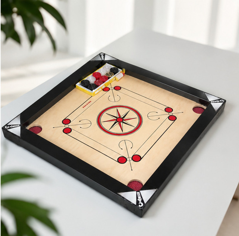 STRIX 33 Inches Premium Wooden Carrom Board for Indoor Games 5 cm Carrom Board(Black)