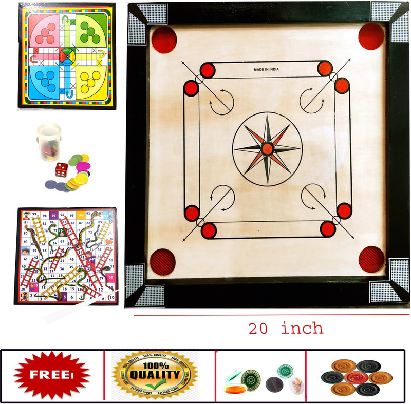 MR8 lucky 50 inch small size with ludo & coins 50 cm Carrom Board(Multicolor)