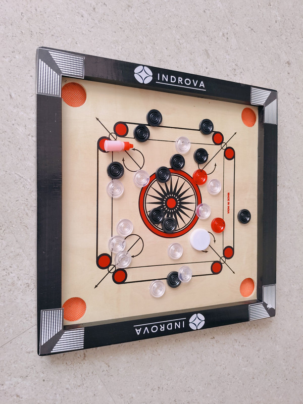 INDROVA Carrom board 20 inch with coins, wooden carrom board, carrom pawan for gift 50 cm Carrom Board(Beige)