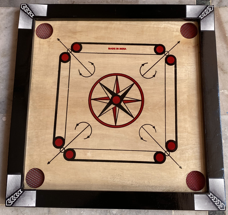 Shivtirth Wooden carrom Board(20 inch ) coins, striker, powder 3 cm Carrom Board(Beige)