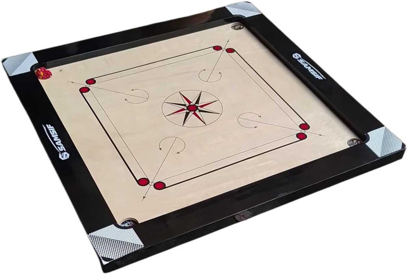 SAMSIF PROFASNAL BOARD GAME 36X36 INCH BEST WOODEN CARROM FULL SET 5 cm Carrom Board(Multicolor, Black)