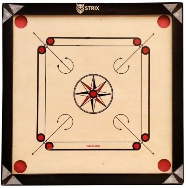 STRIX 20-Inch Wooden Carrom Board | Compact Design for Home Use & Casual Play 50 cm Carrom Board(Brown)