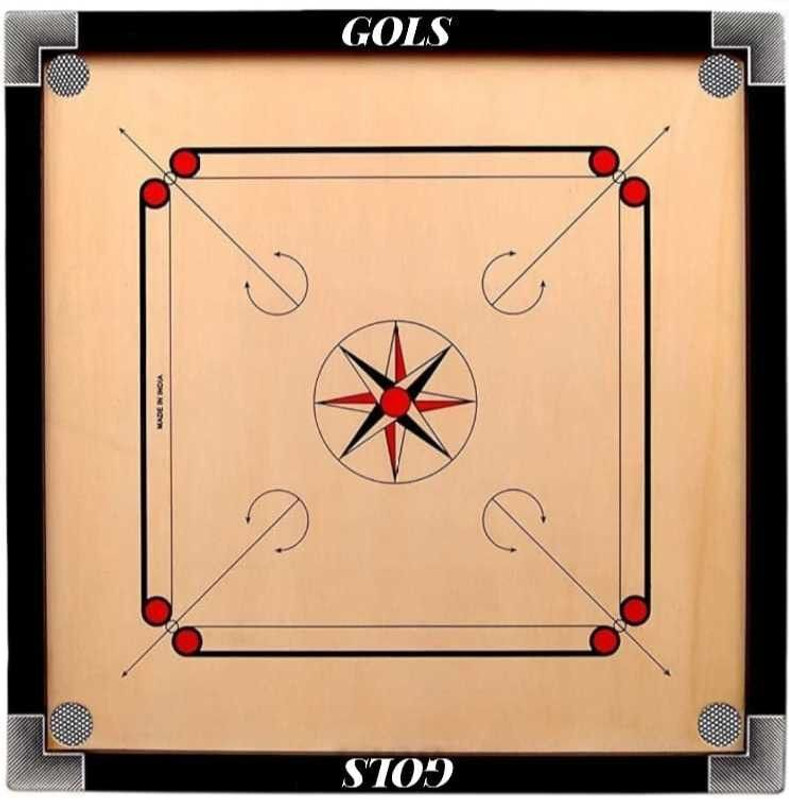 GOLS Wood Carrom Board Small Size 20X20Inch with 1set coins,striker & powder 10 cm Carrom Board(Multicolor)