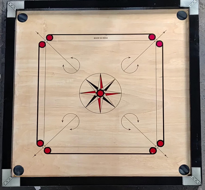 SHAAD TOP 32X32 INCH CARROM BOARD WITH WOODEN COINS SET AND DOUBLE STAIKR.2 POWDER 4 cm Carrom Board(Multicolor)