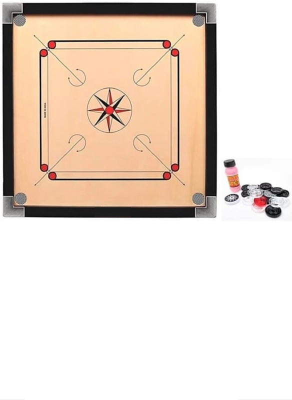 Sunlight BEAST QUALITY 32 Inch Carrom Board With 24 Coin,1 Striker, 1 Powder 1.5 Inches 82 cm Carrom Board(Beige)