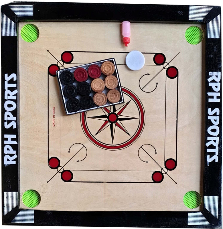 RPH SPORTS 20X20 INCH SMALL SIZE CARROM WITH 24 WOODEN COIN 5 cm Carrom Board(Beige)