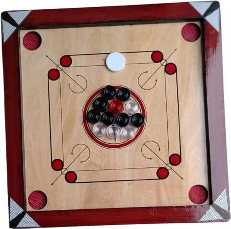 SHAAD TOP RED 20 Carrom Pawn with transprant coins 4 cm Carrom Board(Red)