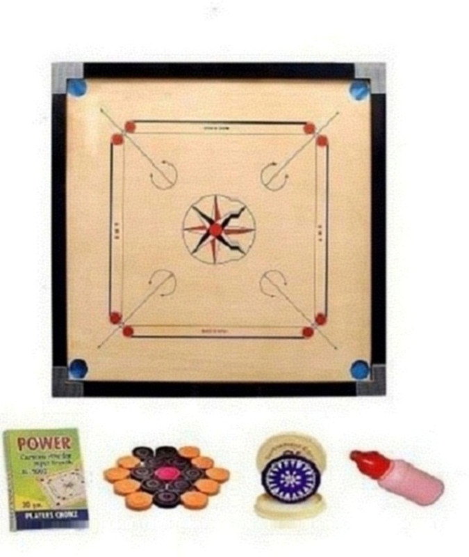 KOODOX Smooth Set- Full Size (Size32 X 32 Inch,Border: 1.5 Inch) 81.28 cm Carrom Board(Brown)
