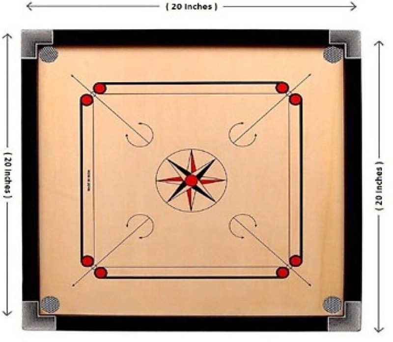 HOC Glossy 1.5 cm Carrom Board(Black)