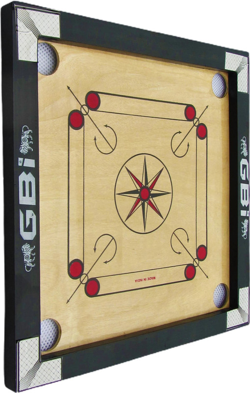Gautam Brothers International Graceful 20 inches with wooden coin and striker 40 cm Carrom Board(Black)
