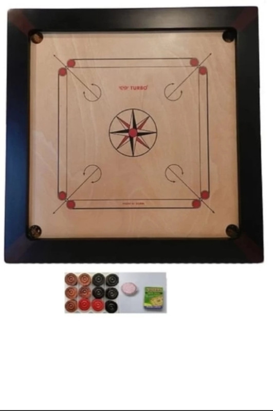 Sunlight QUALITY 32 Inch Carrom Board With 24 Coin,1 Striker, 1 Powder 1.5 Inches 82 cm Carrom Board(Beige)
