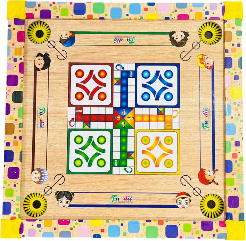 FUNDIO carrom board, wooden carrom board 18 inch 2 cm Carrom Board(Multicolor)
