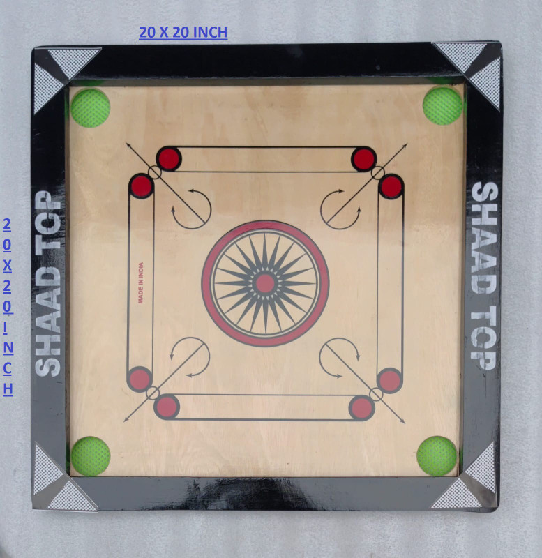 SHAAD TOP 20X20 INCH NEW LOOK CARROM BOARD WITH CRISTAL COINS AND DISCO PDER 50 cm Carrom Board(Black)