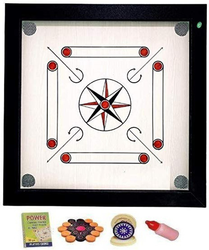 Divyam 20 Inch Heavy Wooden Carrom Board with Coins, Powder & Striker 50 cm Carrom Board(Multicolor)