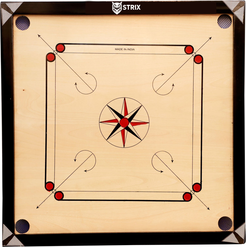 STRIX 36-Inch Wooden Carrom Board with 3-Inch Border | Smooth Playing Surface| 65 cm Carrom Board(Brown)