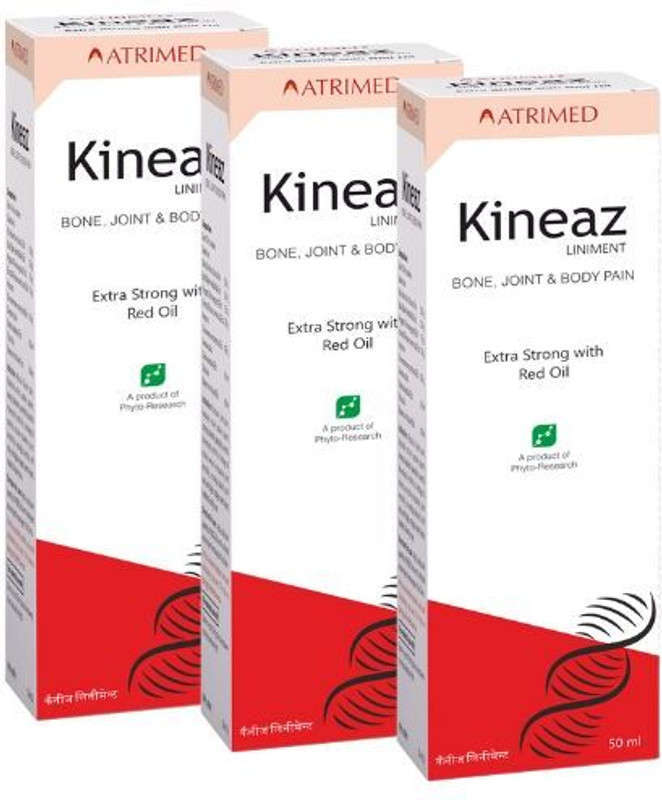 Atrimed Kineaz Bone, Joint & Body Pain Extra strong with Red Oil 50ml | Pack of 3 Liquid(3 x 16.67 ml)