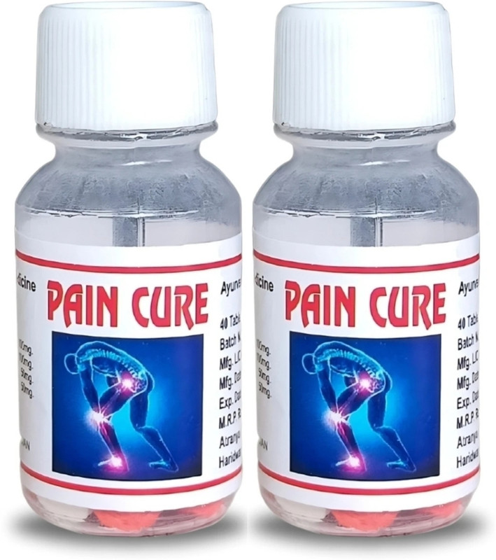 HEALTH AIM Ayurvedic Pain Cure Tablets | For Joint Pain | Arthritis Pain | Back Pain Relief Tablets(2 x 40 Units)