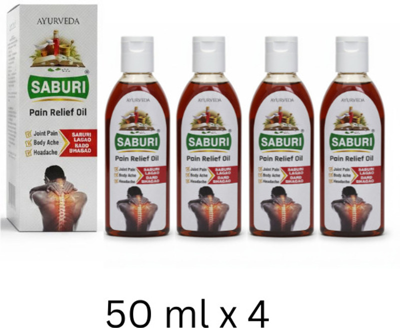 MU AMRELIA Saburi Pain Relief Oil Liquid(4 x 50 ml)